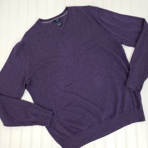 Gap V Neck Sweater Purple Cotton Sweater Office Attire size Large